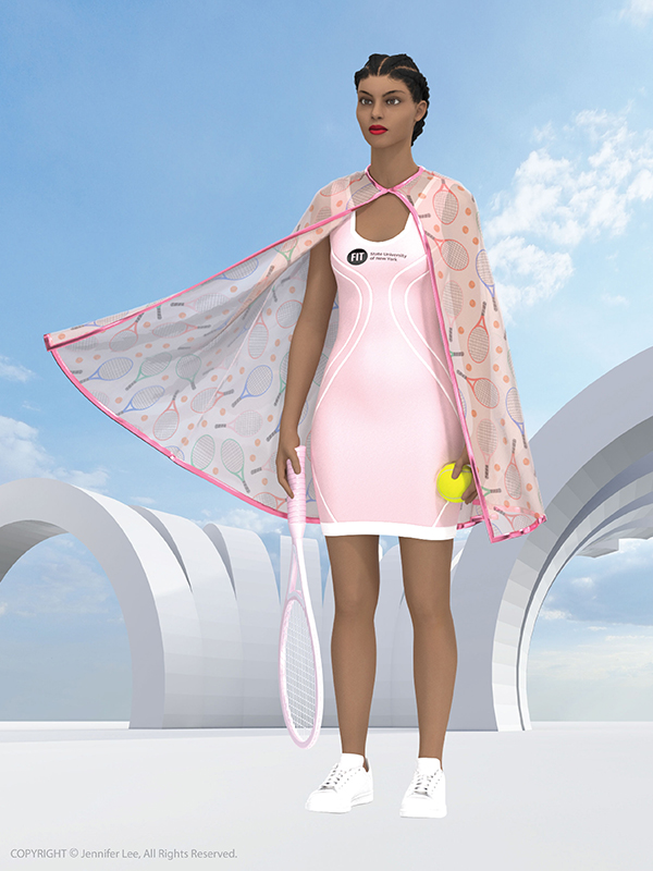 3d rendering of dress on model