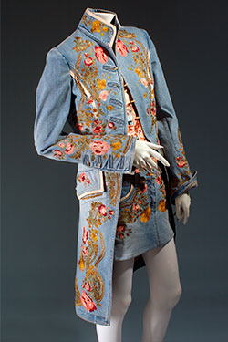"" Roberto Cavalli, ensemble, embroidered denim, spring 2003, Italy, Gift of Roberto Cavalli, 2003.45.2, Museum at FIT