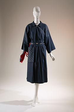 Claire McCardell, “Pop Over” dress, denim, 1942, USA, gift of Bessie Susteric for the McCardell Show, 72.54.1, Museum at FIT
