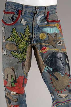 Levi Strauss & Co., jeans, hand-embroidered denim, circa 1969, USA, gift of Jay Good, 80.176.1, Museum at FIT