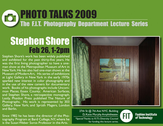 Photo Talks Stephen Shore
