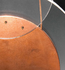 Heather Kosch - Harmonic Collection - Copper plate, Plexiglass, blood wood, brass screws, and leather cording.<br />
