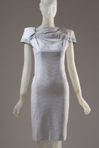 Cap sleeve white cocktail dress