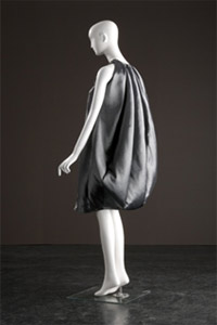 dress in grey silk