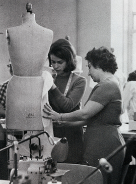 vintage phot women with dress form