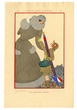 Lapape pochoir plate from Modes et mani�res d�ujourdh�ui : ann�es de guerre, 1914-1919.