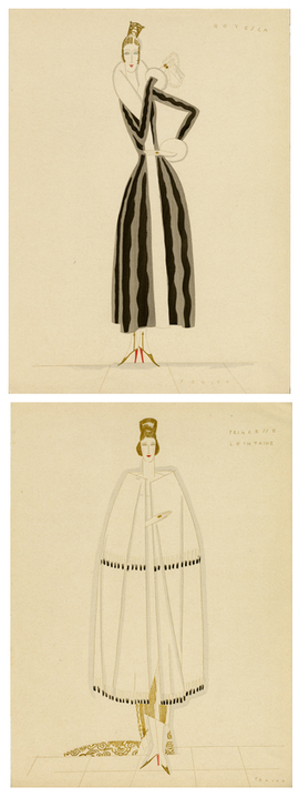 Hand colored plates from Derni�re Lettre Persane, illustrated by Eduardo Garc�a Benito circa 1922