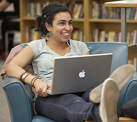 student with laptop. 