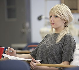 Student in class. 
