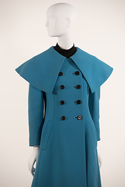 Prussian Blue Cape Collar Reefer Coat