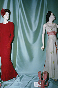 left: La Sirne dress by Charles James right: Lobster dress by Elsa Schiaparelli and Salvador Dal.