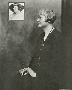 black and white profile of ethel traphagen