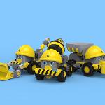 Busy Bee Construction, hard toy prototype digital rendering