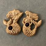 Gold and lapis mermaid earrings