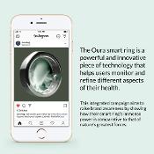 Sponsored Instagram post for the Oura smart ring