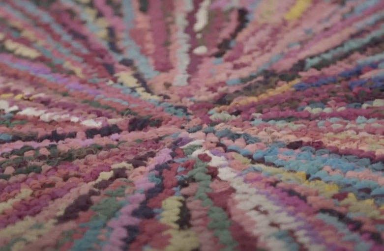 close-up of a colorful rug