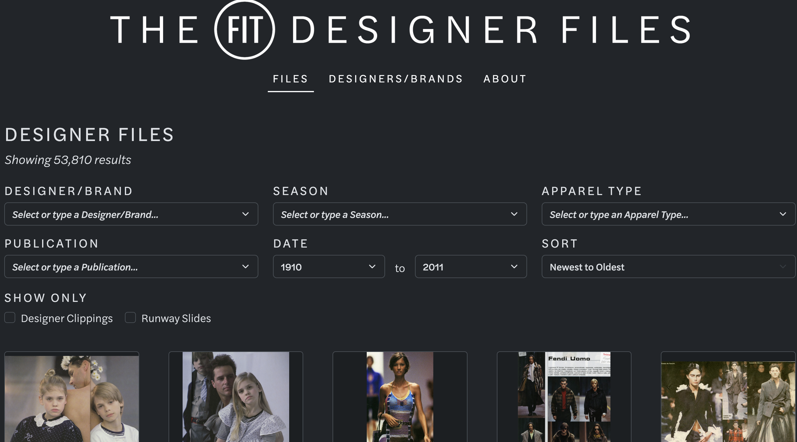 designer files site homepage screenshot