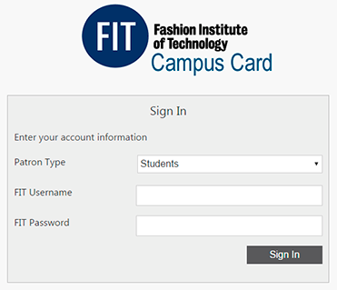 eAccounts FIT member log in screen