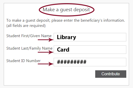 eAccounts guest deposit credentials