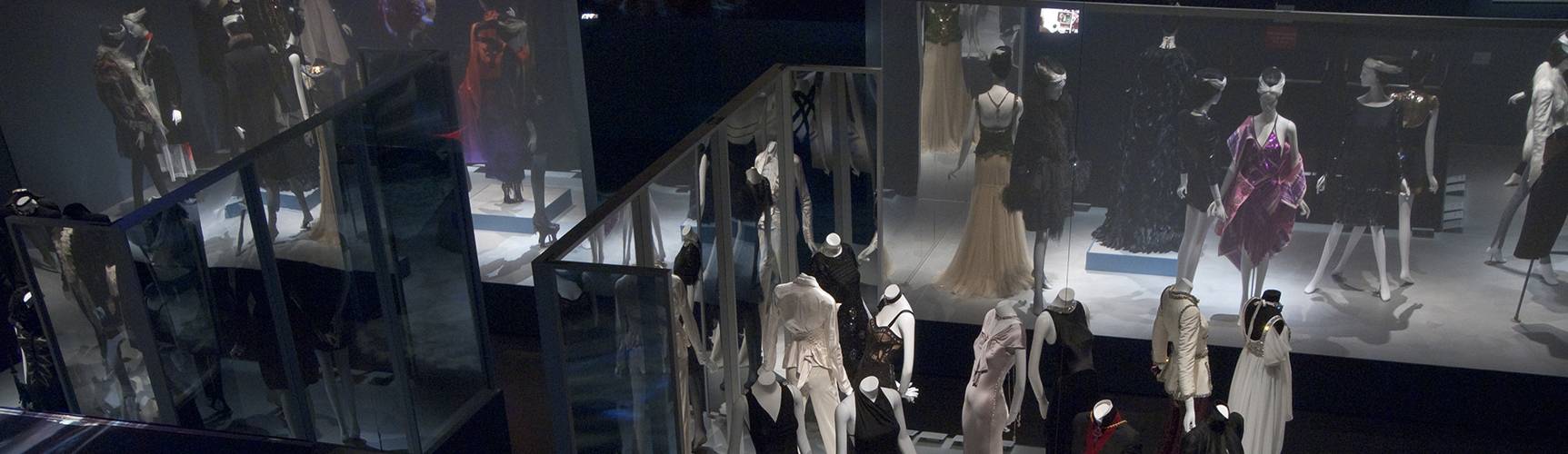 top down view of a fashion exhibition at MFIT