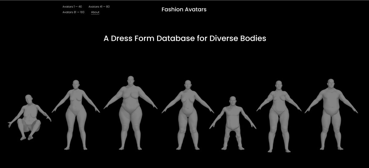 3D models of the human body in a variety of shapes and sizes, intended to aid in inclusive and adaptive garment design.
