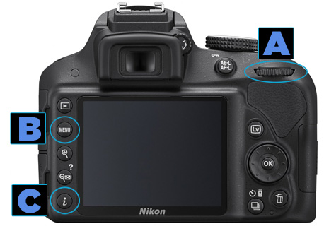 Rear view of Nikon D3300