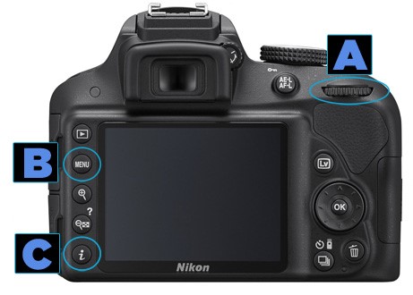Rear view of Nikon D3300