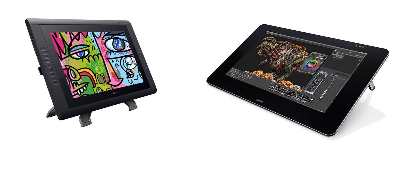 Image of (left) Wacom 22HDT (right) Wacom 27QHD