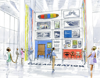sketch of gallery show