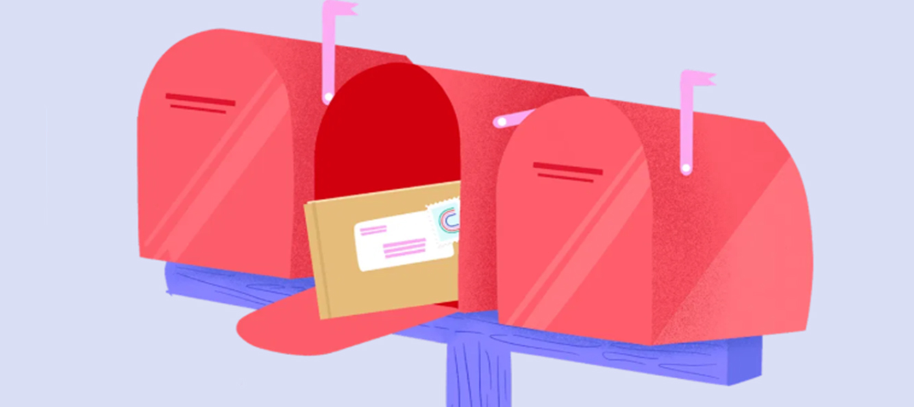 2D illustration of open mailbox