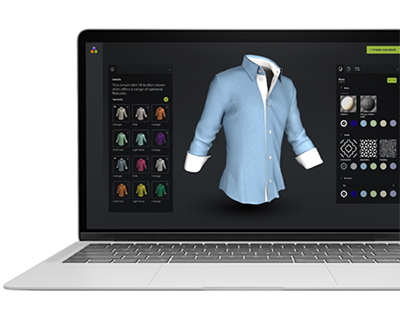 3D shirt rendering on laptop