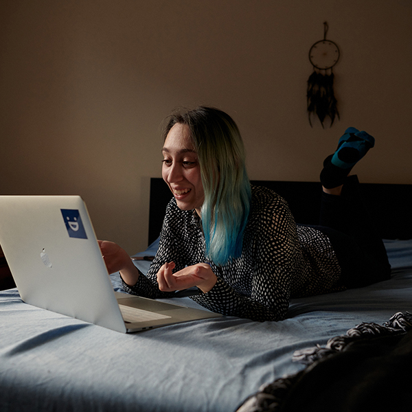 student on laptop