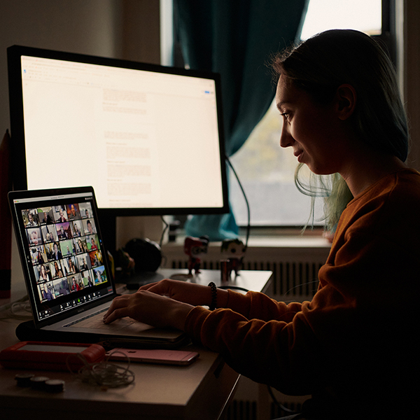 student learning from home