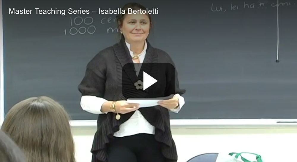 Master Teaching Series  Isabella Bertoletti