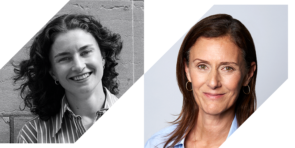 Headshots of Chloe Malle (left) and Sally Singer (Right)