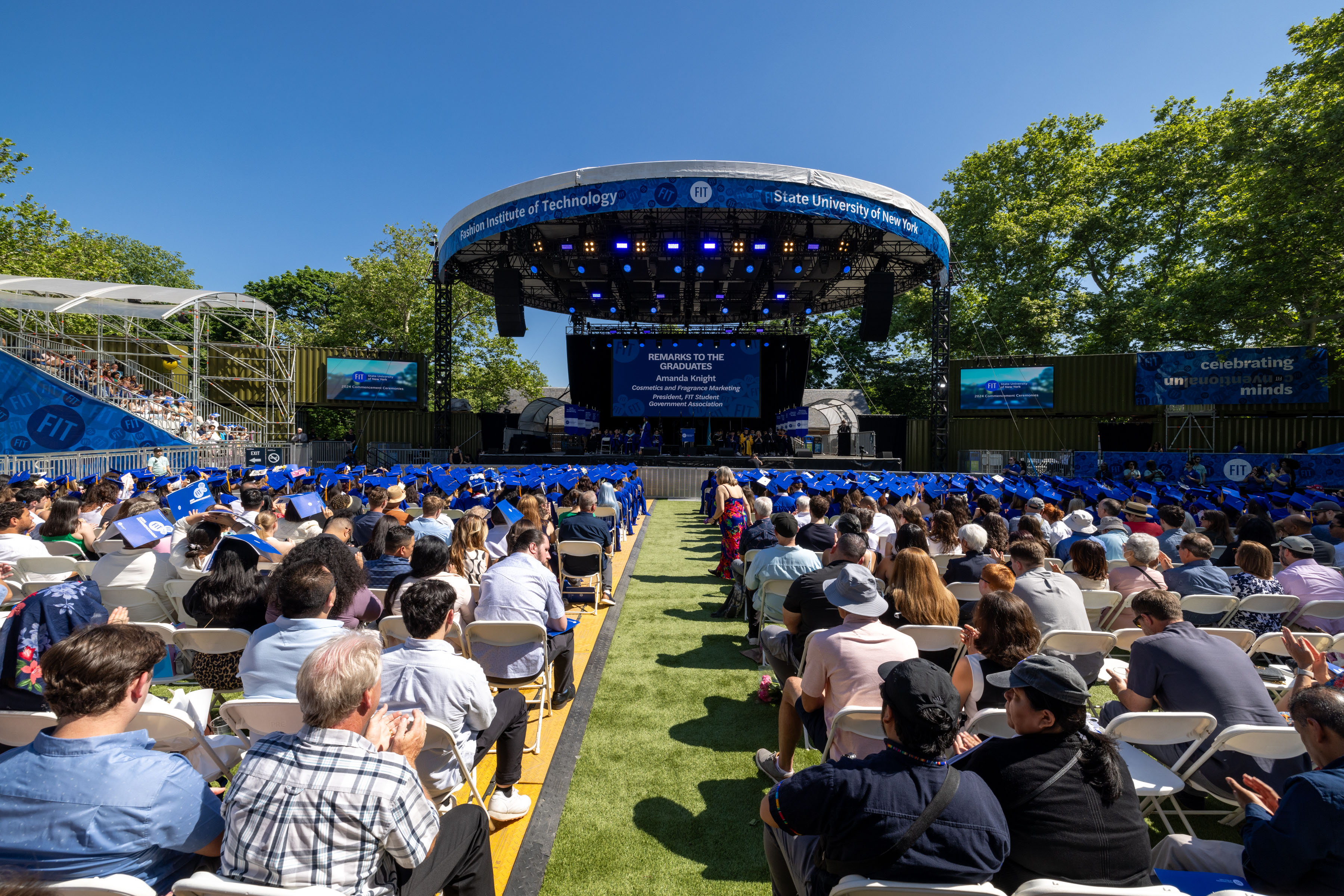 view of Central Park's Rumsey Playfield stage from audience
