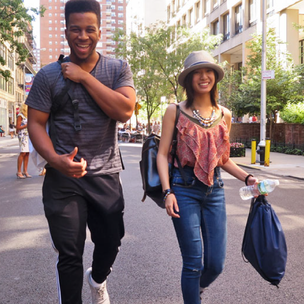 Students walking on campus