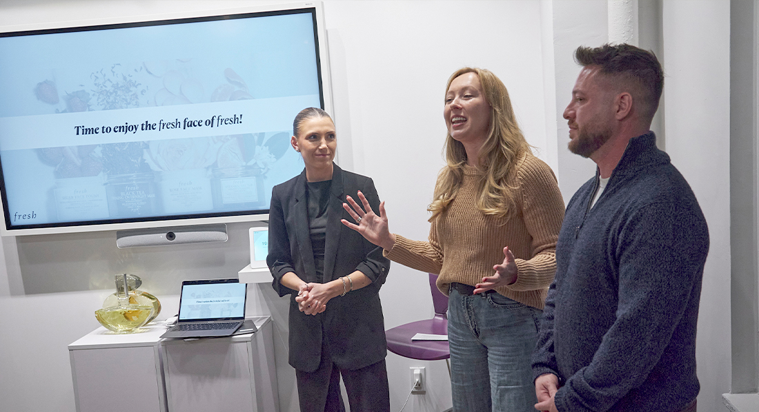 Marisa Mazzoni, Marisa Hann, and Vince Stavale from Team fresh present their marketing recommendations