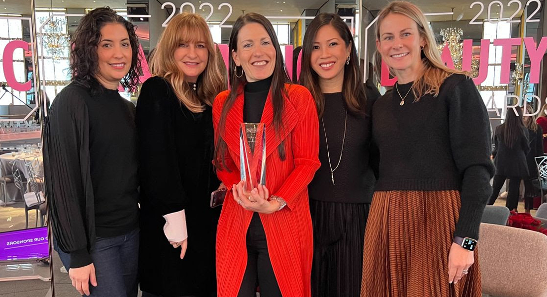 Kory Marchisotto, Laurie Lam, Melinda Fried win WWD Beauty Brand of the Year Award.