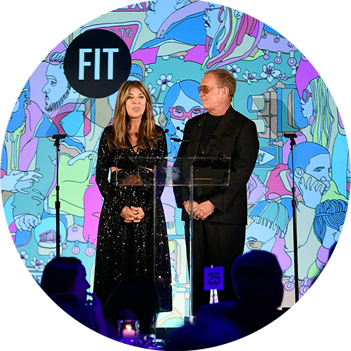Nina Garcia and Michael Kors on stage at FIT's Annual Gala