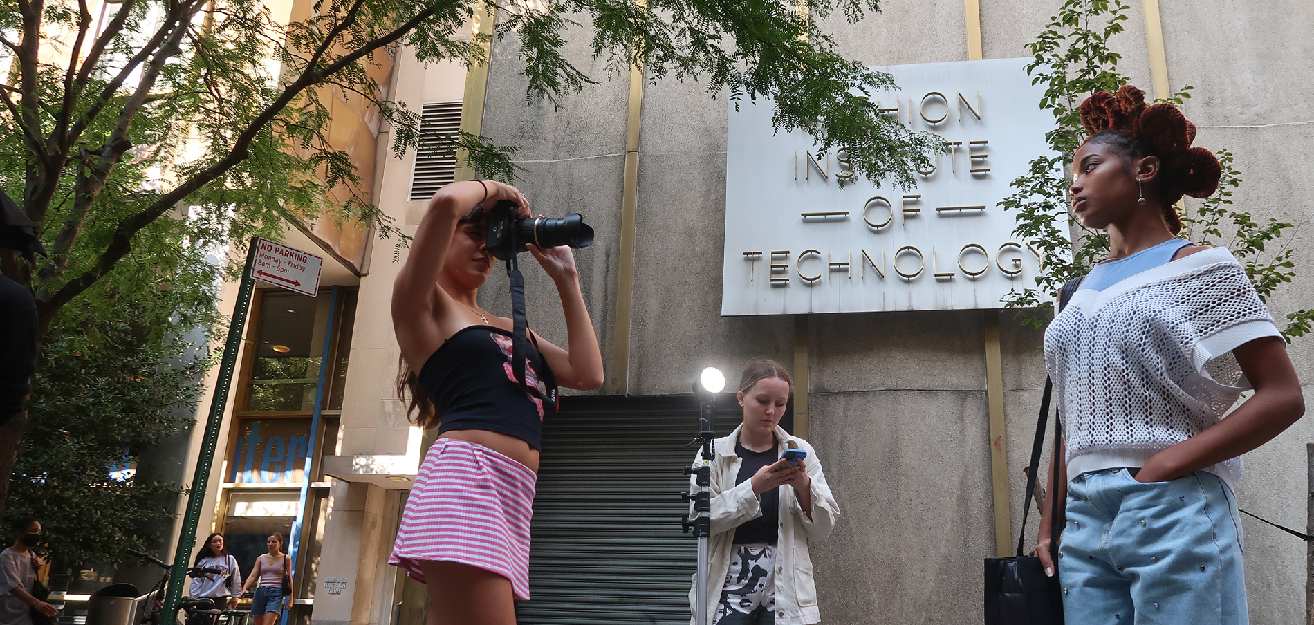FIT students taking photos on campus