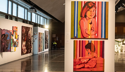 student paintings on display at GSE 2026