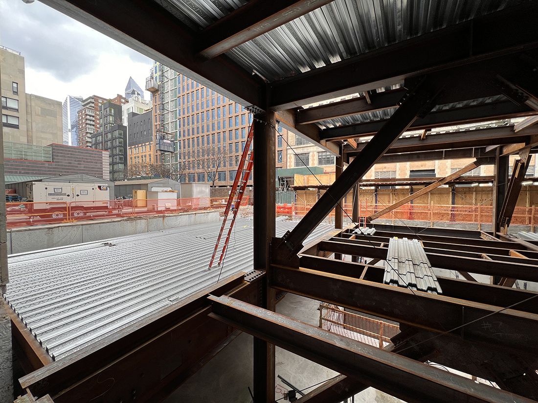 corrugated steel and metal beams