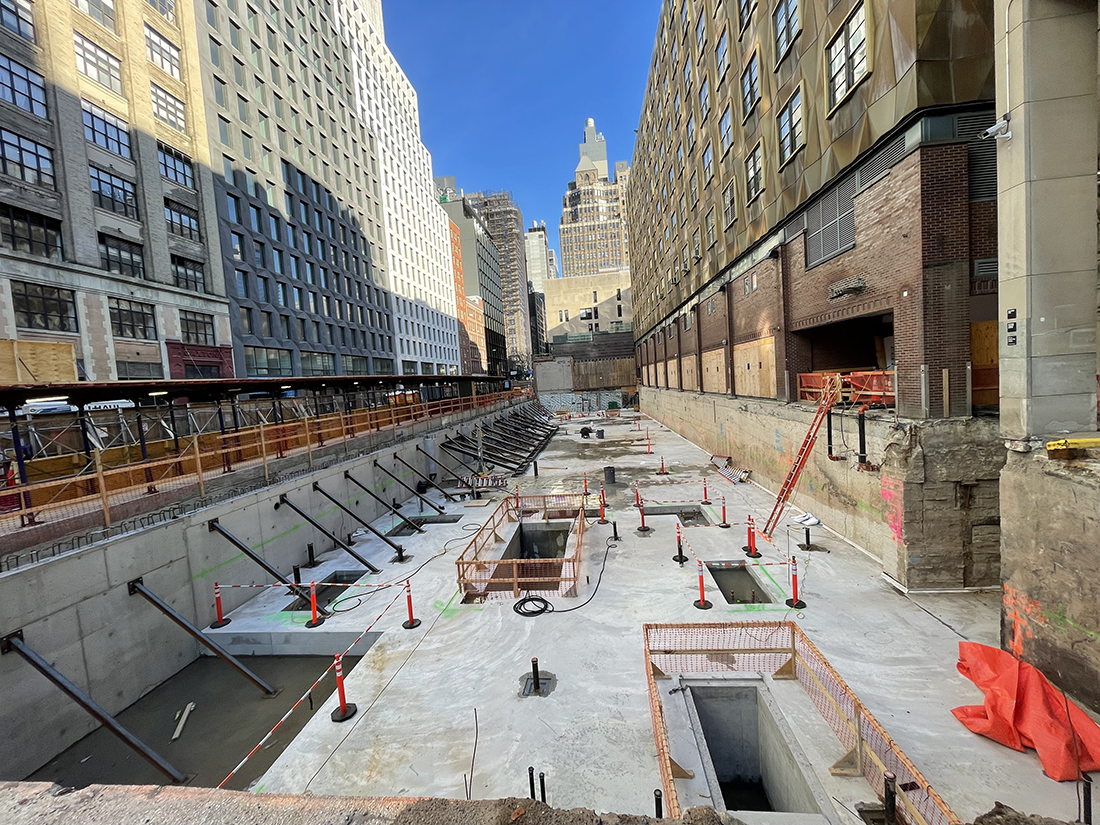 construction on building foundation