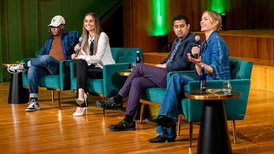 Vic Barrett, Sophia Kianni, Rajiv Joshi, and Amber Valletta. Photo: Andres Otero.