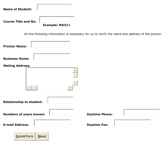 sample proctor form