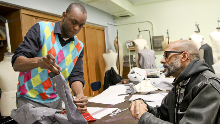 faculty member working with student