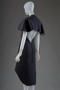 dress in felted grey wool
