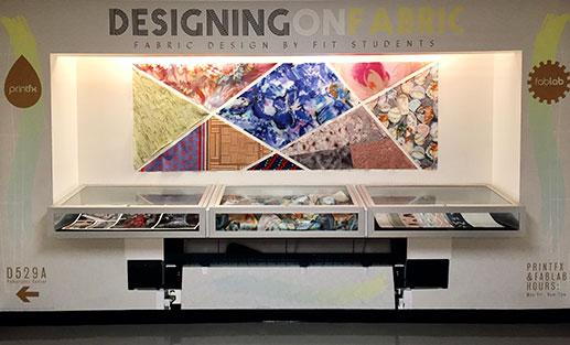 PrintFX fabric display in the Library showcase
