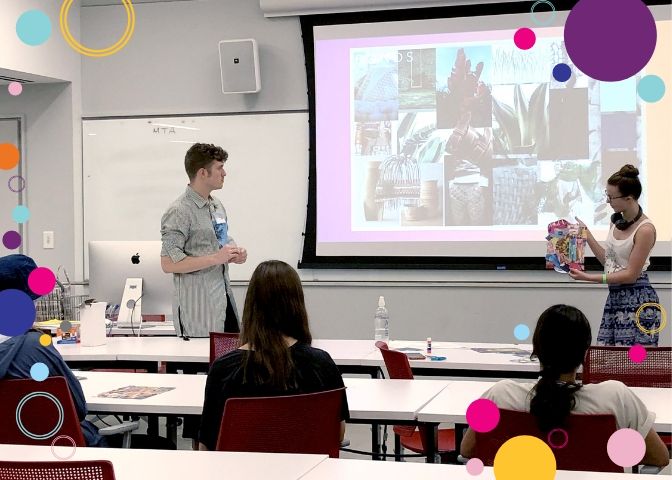 Students watching the clasroom presentation given by another student